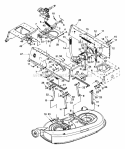 Deck Lift  Hanger Assembly Diagram and Parts List for 13A4662F129 2002 Yard Machines Lawn Tractor